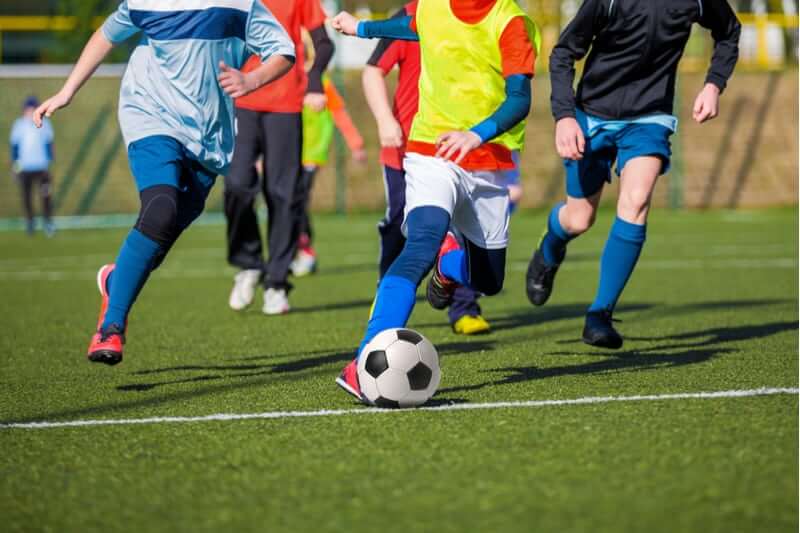 Chasing a football